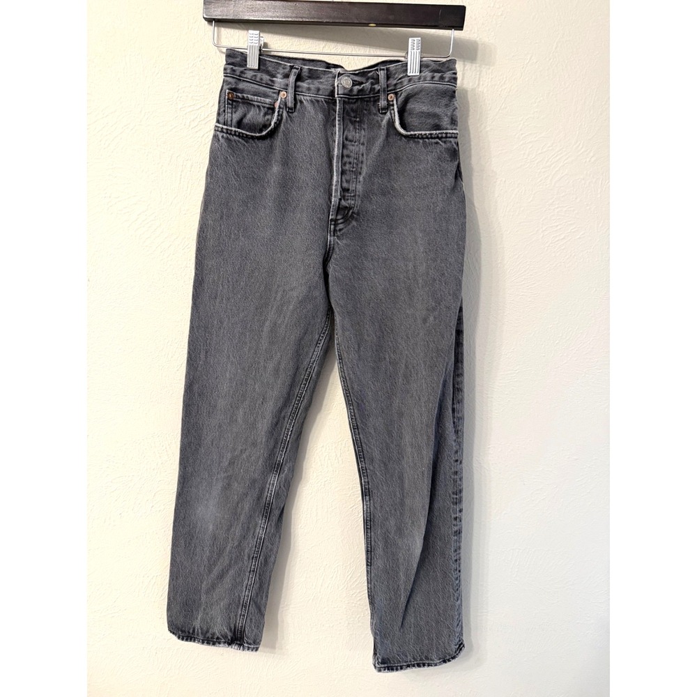 Agolde 90s Pinch Waist Jeans size 26 black/gray 28.5" Straight leg